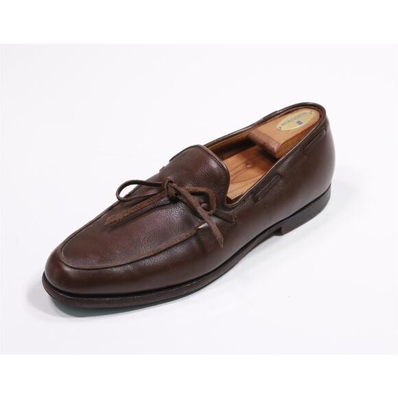 Peal & Co Brooks Brothers Brown Leather Tied Loafers Men's UK 10.5 US 11 - Picture 1 of 12